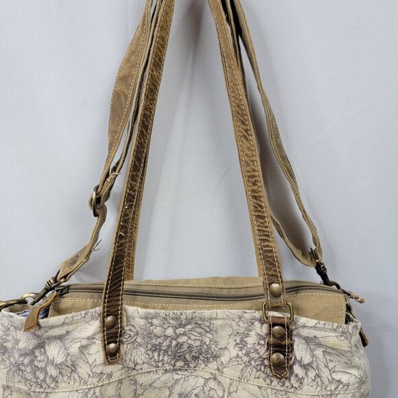 Boho Floral Canvas Tote Bag | Made in India | Slouchy Carryall 16"x15" - Picture 9 of 14